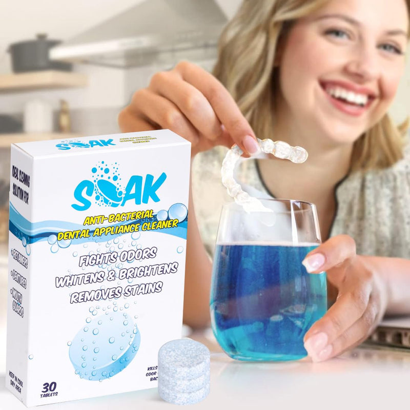 [Australia] - Retainer cleaning tablets 30 tablets Retainer fresh braces cleaning tablets retainer cleaner tablet mouth guard dentures dentures 