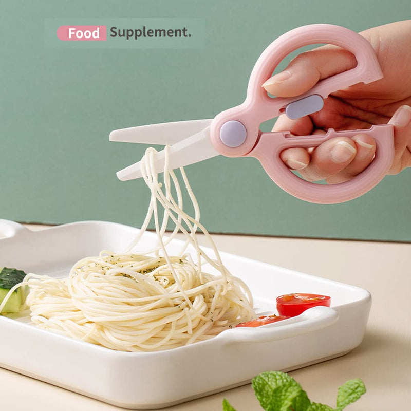 [Australia] - Ceramic Scissors for Baby Food,Portable Baby Food Scissors,Children Safety Food Cutter,with Blade Cover and Travel Case (GREEN) Green 