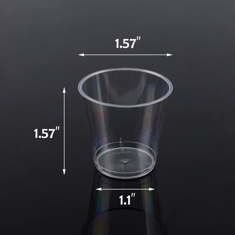 [Australia] - Zcaukya 100 Shot Glasses, 1oz Clear Plastic Disposable Hard Cups, Mini Cups Great Container for Sauce, Sample Tasting, Jello Shots, Pudding 