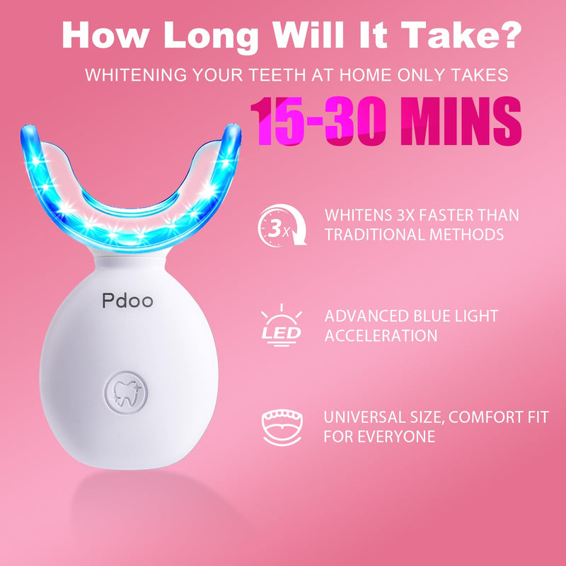 Teeth Whitening Kit with LED Light Tray for Sensitive Teeth, 5 Tooth Whitening Pen Gel Pain Free and Enamel Safe, Teeth Whitener at Home Up to 1-9 Shades Whiter in 1-2 Weeks 0.51 Fl Oz (Pack of 1)