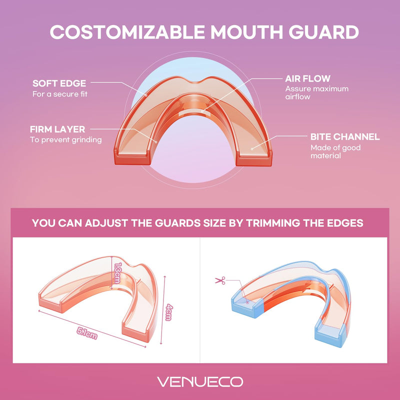 [Australia] - Mouth Guard for Grinding Teeth at Night: Dental Guard for Sleeping at Night-4 Pack/2 Size 