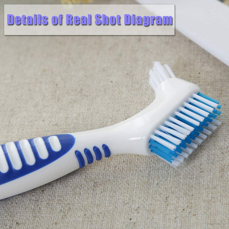 [Australia] - 4Pcs Denture Brushes with Carrying Case, Hard Double Sided Denture Cleaning Brush Heads for False Teeth Cleaning 4pcs With Case 