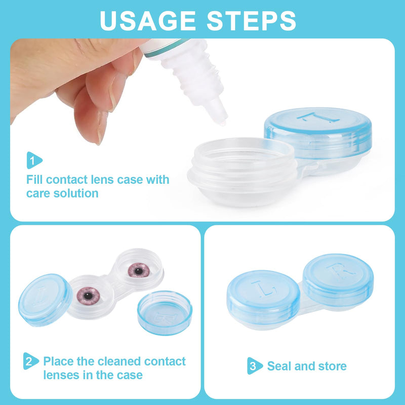 [Australia] - 20 Pack Contact Lens Cases, Transparent Contact Cases Bulk in 5 colors, Cute Contact Lenses Case Leak-proof, Eye Contact Case for Home and Travel 
