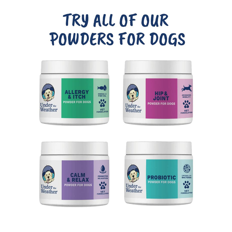 Under The Weather Allergy & Itch Relief Powder for Dogs | Dog Allergy and Itch Aid | Immune Booster and Skin & Coat Supplement for Dogs | Aids Seasonal Allergies, Skin Hot Spots & Anti-Itch - PawsPlanet Australia