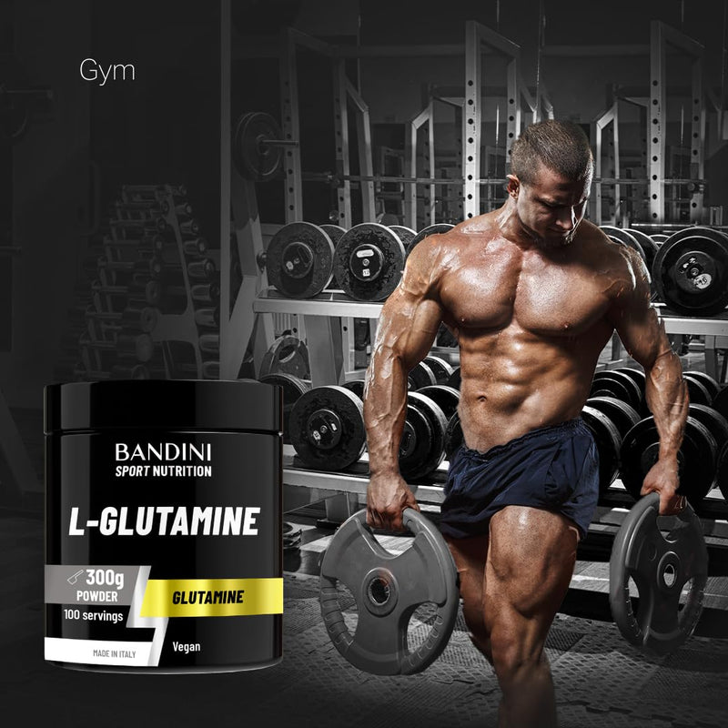 Bandini® Pure L-Glutamine Powder - Essential Amino Acid for Intensive Training & Gym - High Strength & Flavourless Vegan Glutammine from Natural Corn Fermentation - Glutamine (300g (Pack of 1)) 300g (pack of 1)