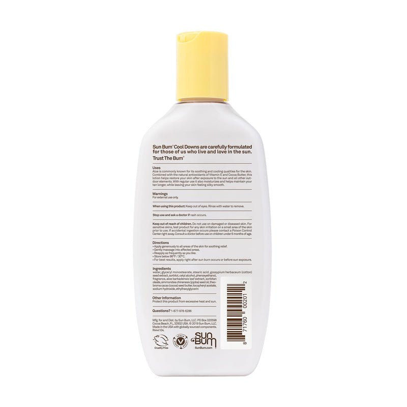 [Australia] - Sun Bum Cool Down Aloe Vera Lotion - Vegan After Sun Care with Cocoa Butter to Soothe and Hydrate Sunburn- 8 oz 8 Fl Oz (Pack of 1) 