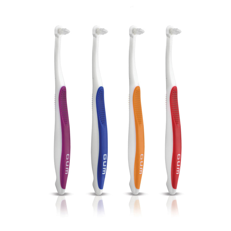 [Australia] - GUM End Tuft Toothbrush - Extra Small Head for Hard-to-Reach Areas - Implants, Back Teeth, and Wisdom Teeth - Soft Dental Brush for Adults, 1 Count(Pack of 6) 6 Count (Pack of 1) 