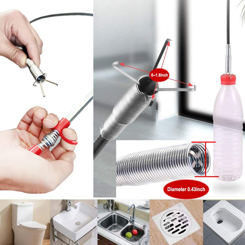 [Australia] - AUSAYE 35.4Inch Grabberable Pick Up Tool 4 Claws,Retractable Claw Stick,Snake & Cable Aid to Grab Trash & Unclog Hair from Litter Pick, Drain Pipe,Sink,Toilet & Clean Dryer Vents 
