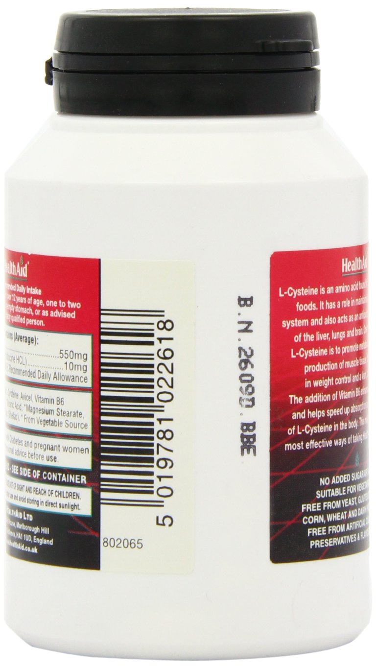 HealthAid L-Cysteine 550mg - 30 Tablets (Pack of 2) 30 count (Pack of 2)