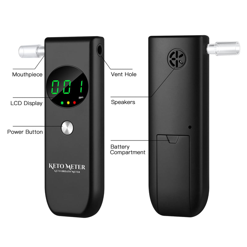 [Australia] - Ketone Breath Analyzer Professional Breath Ketosis Meter for Ketosis Testing – Portable, Advanced Breath Ketone Tester with 10 Replaceable Mouthpieces, Perfect for Tracking Your Ketones 