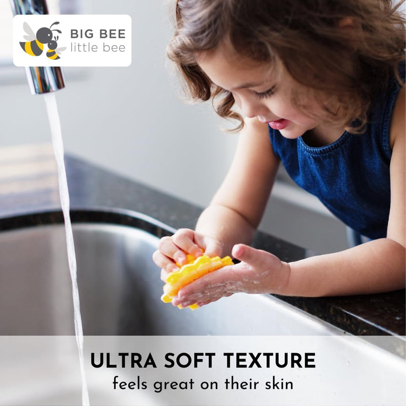 [Australia] - Big Bee, Little Bee - Kids Original ScrubBEE, 100% Silicone Childrens Bath Scrubber, Promotes Effective Independent Hand & Body Washing, As Seen on Shark Tank (Hibiscus) Hibiscus 