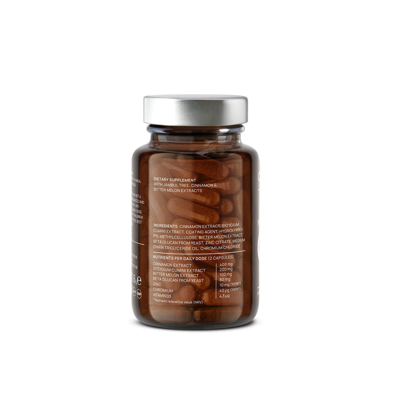 N°9 Sugar FIX - Blood Sugar Control Supplement - Cinnamon Capsules with Bitter Melon, Beta Glucan & Chromium - 60 Capsules - Vegan Glucose Support Supplement - Blood Sugar Diet - Made in Germany
