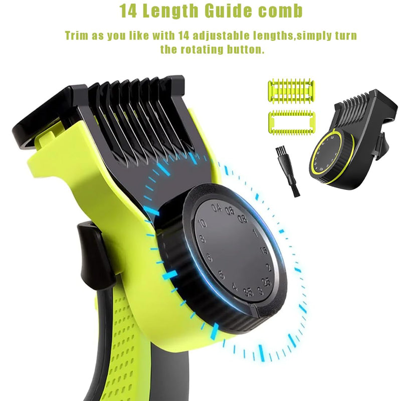 [Australia] - DNMH 14-in-1 Trimming Attachments for Hybrid Length-Adjustable Comb Attachments for O Blade Razors (0.4 mm - 10 mm) 