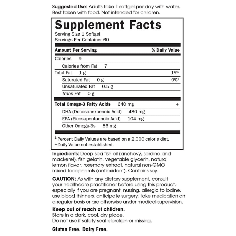 [Australia] - Garden of Life Prenatal DHA Omega 3 Fish Oil - Minami Natural Prenatal, 60 Softgels Lemon 60 Count (Pack of 1) 