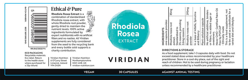 Rhodiola Rosea Root Extract - 30 Veg Caps