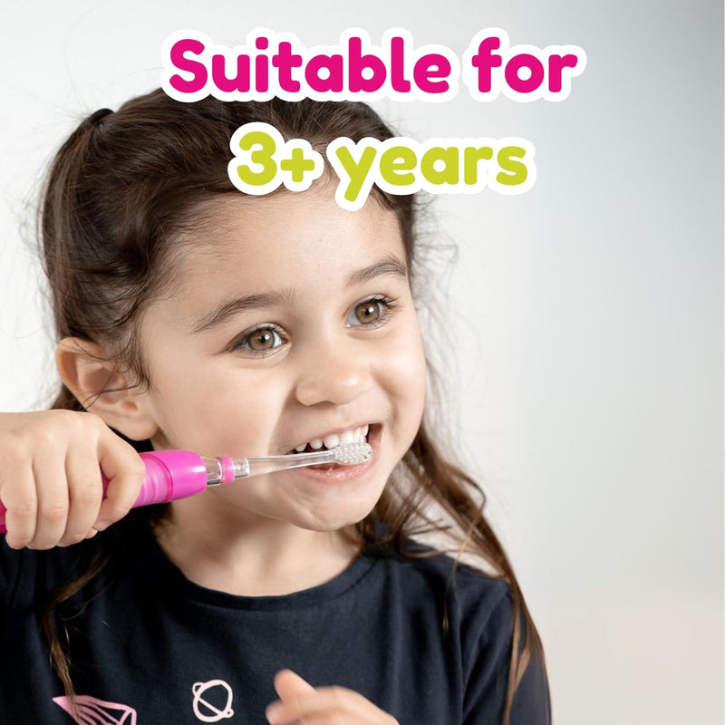 [Australia] - Brush-Baby - Kids Replacement Brush Heads for KidzSonic Electric Toothbrushes, 3+ Years - DeepClean Replaceable Toothbrush Heads with LED - Pack of 4 4 Count (Pack of 1) 