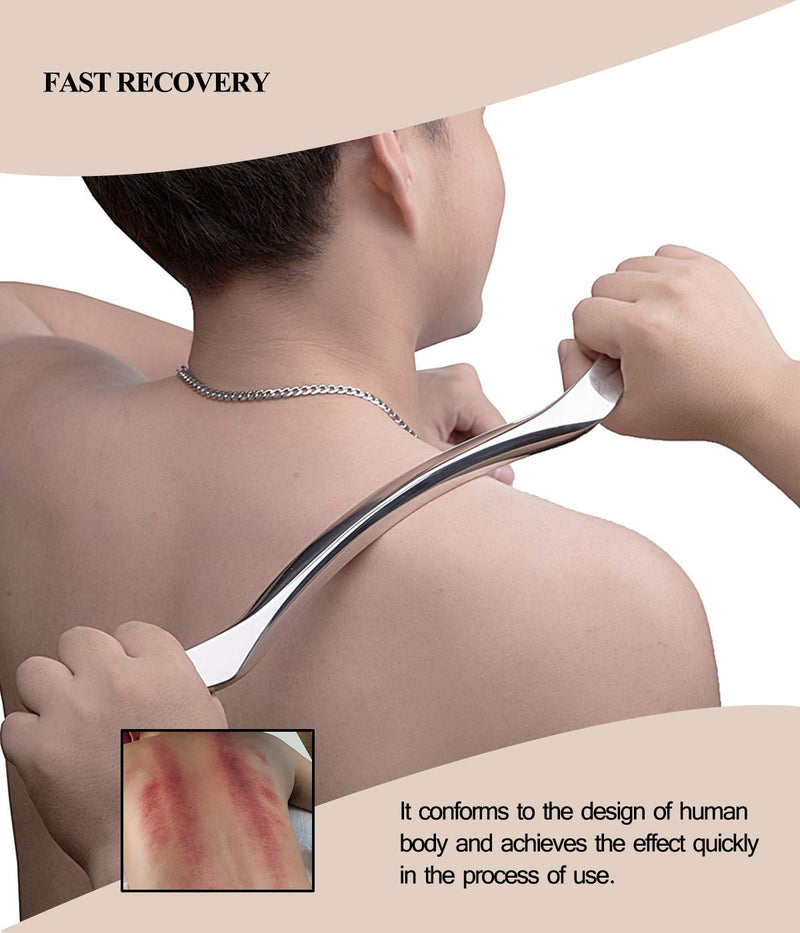 [Australia] - Stainless Steel Gua Sha Scraping Massage Tool - IASTM Tools Help Relieve Sore Muscles - Great Soft Tissue Mobilization Tool（Long Shape） 