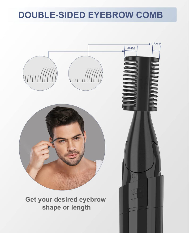 [Australia] - Electric Eyebrow Trimmer, Painless Portable Eyebrow Shaper Trimmer Kit for Women Men, Eyebrow Hair Trimmer with Battery for Face Lips Armpit Leg Body 