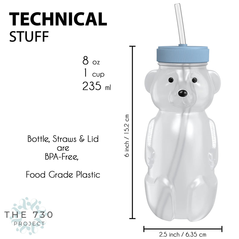 [Australia] - Honey Bear Straw Cup for Babies 3 pack;8oz straw bear cup with improved safety lid design; honeybear baby cup straw; honey bear cup; honey bear bottle.Straw learning therapy cup(Blueberry Pie-BLUE) Blueberry Pie- BLUE 