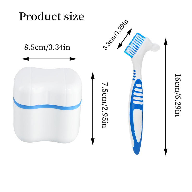 [Australia] - Pack of 2 denture cleaning brush, portable cleaning brush, 2 denture box, false teeth brush, denture brush, denture brush double head, denture toothbrush brush (purple, blue) purple 1 piece (pack of 4) 