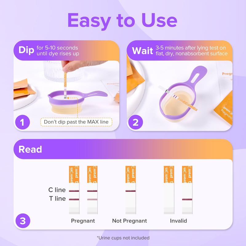 Premom 30 Pack Pregnancy Test Strips, Early Detection hCG Tests | Early detection hCG tests for home use, with test result scanning, digital records, and cycle tracking in the Premom App 30 Count (Pack of 1)
