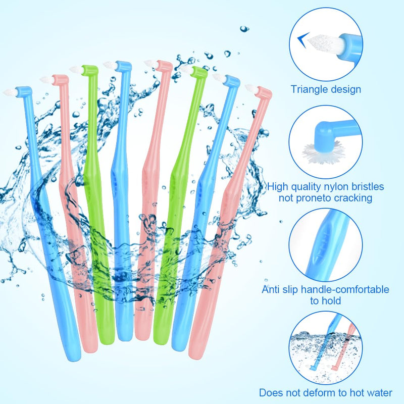 [Australia] - ACWOO Tufted Toothbrush, Pack of 8 Single Tufted Brush Toothbrush Small Toothbrush Tufted Brush Soft Tufted Toothbrush Trim Toothbrush Single Interdental Space Brush for Detail Cleaning 