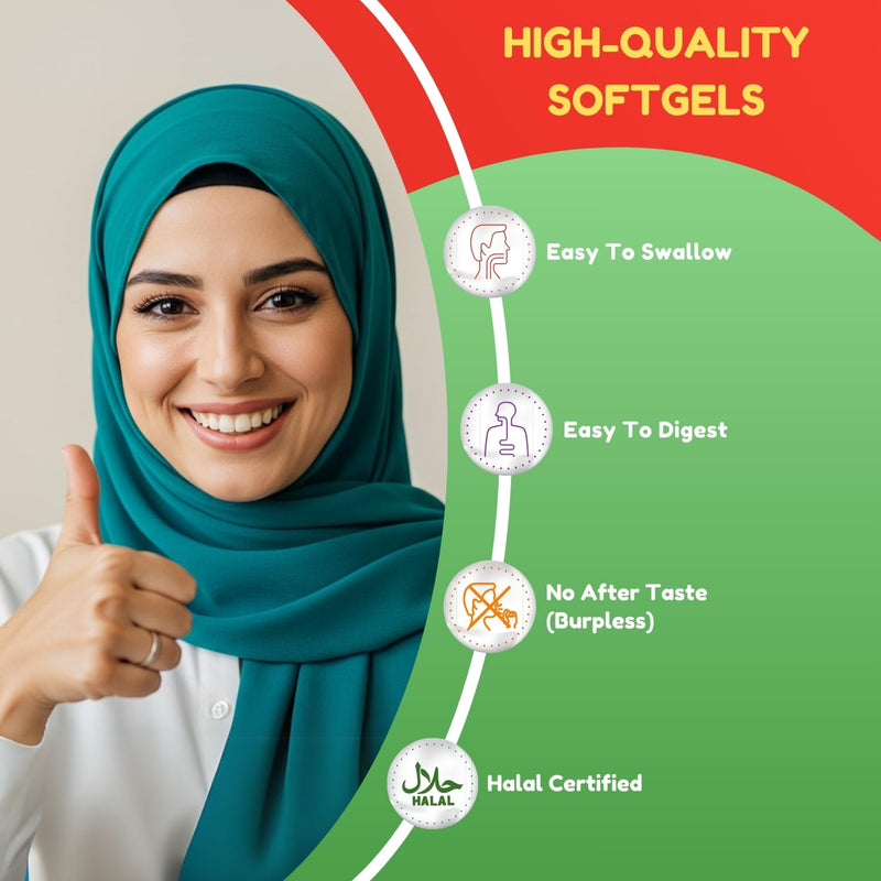SHIFAA NUTRITION Halal Vitamin D, Halal Vitamin D3, 5000 IU Softgels, 120 Servings. Non-GMO, Gluten-Free, Supports: Structure, Bones, Teeth, Heart, Muscle & Immune Functions