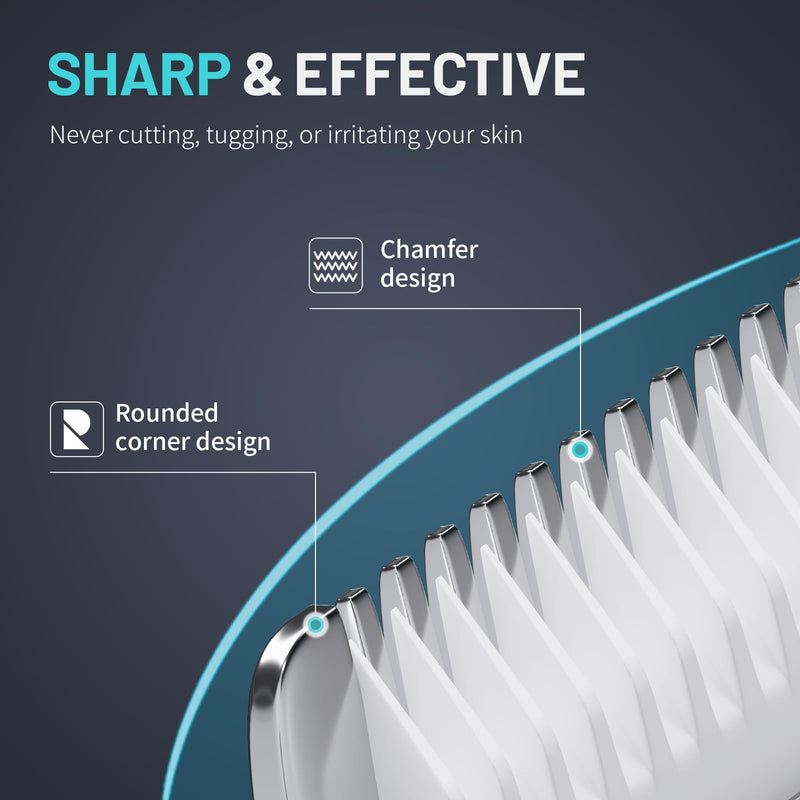 PRITECH Pubic Hair Trimmer for Men - Waterproof Body Hair Trimmer, Ceramic Blade Body Shavers for Men with USB-C Charging, Wet & Dry Use & Nick-Free Design, Balls & Sensitive Skin Safe (Black)