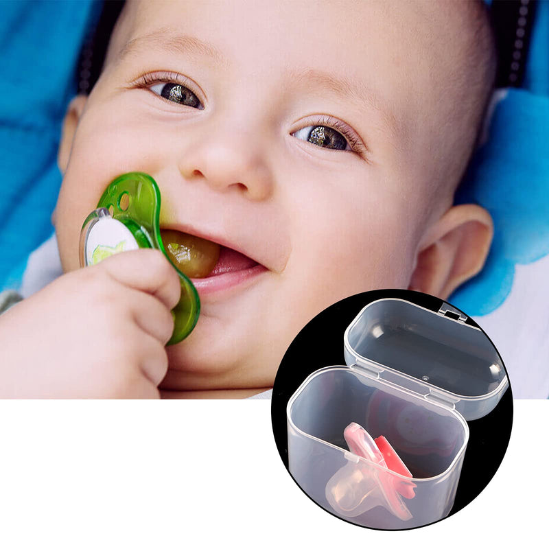 [Australia] - Accmor Pacifier Case, Pacifier Container Can Storage 2 Pacifiers, Baby Pacifier Holder Case for Travel, BPA Free,Transparent,2 Pack Transparent 