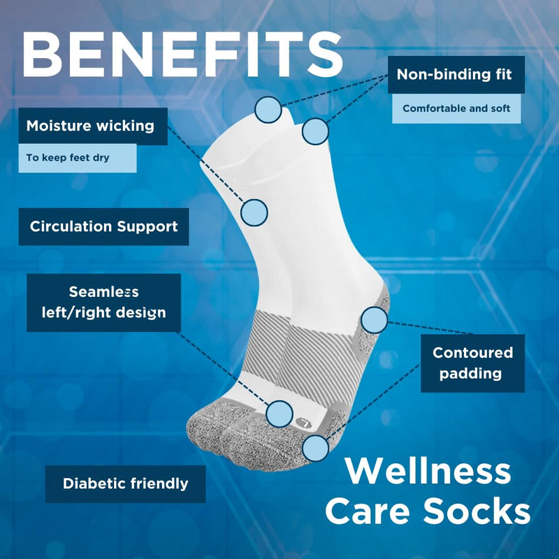 OrthoSleeve Non-binding Wellness Care Socks WC4… Large Black Crew