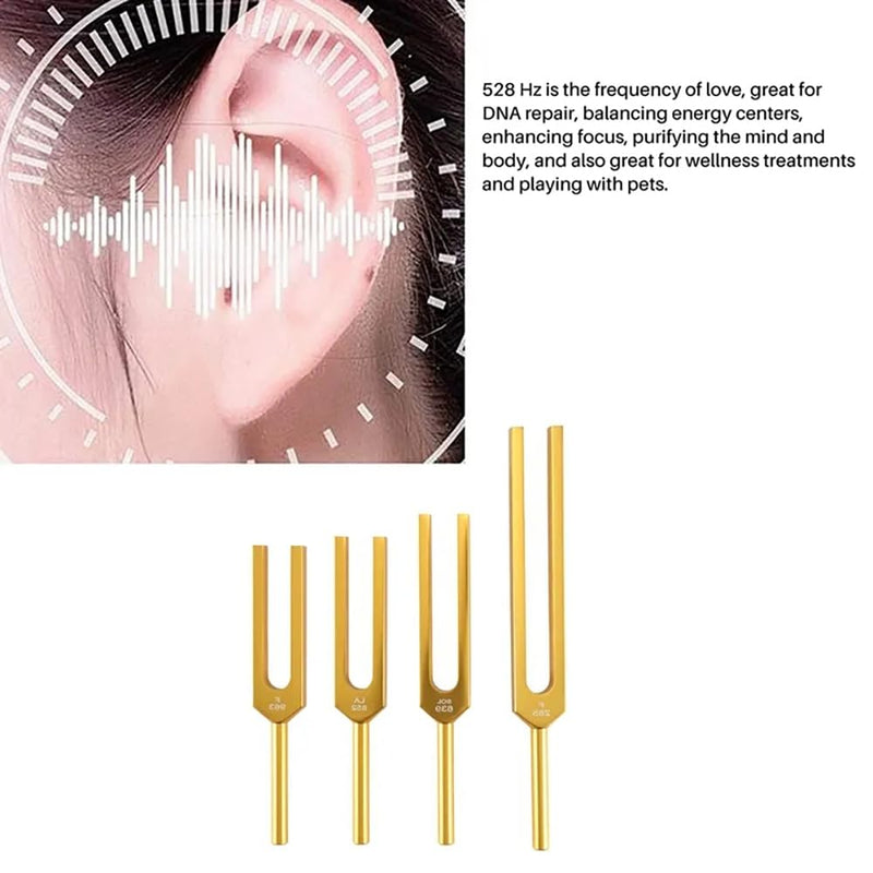 [Australia] - NEWFUN tuning fork, tuning fork neurology, tuning fork 440 Hz, set of 4 tuning forks (128 Hz, 136.1 Hz, MI 528 Hz, 4096 Hz) for sound therapy Weighted tuning fork Suitable for meditation 