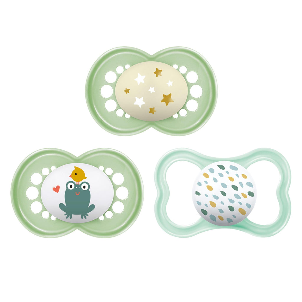 MAM Variety Pack Baby Pacifier, 16+ Months, Includes 3 Types of Pacifiers, Nipple Shape Helps Promote Healthy Oral Development, 3 Pack, 16+ Months, Unisex Pale Mint / Teal 3 Count (Pack of 1)