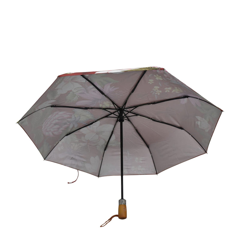 Anuschka Women's Original Printed Artwork Umbrella Auto Open/Close with UPF 50+ Sun Protection - Crimson Garden
