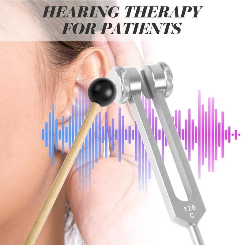 [Australia] - AOGOE 128HZ tuning fork therapy, tuning fork neurology, aluminum alloy tuning fork offer accurate frequency response with a silicone hammer for therapy, chakra therapy, sound therapy, anti-stress 128 Hz 