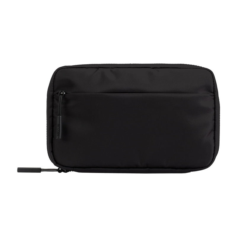 Incase Nylon Accessory and Electronics Organizer Bag - Small Travel Pouch for Cords, Gadgets, Accessories, Compact Tech Bag with Faux-Fur Padded Compartment Jet Black