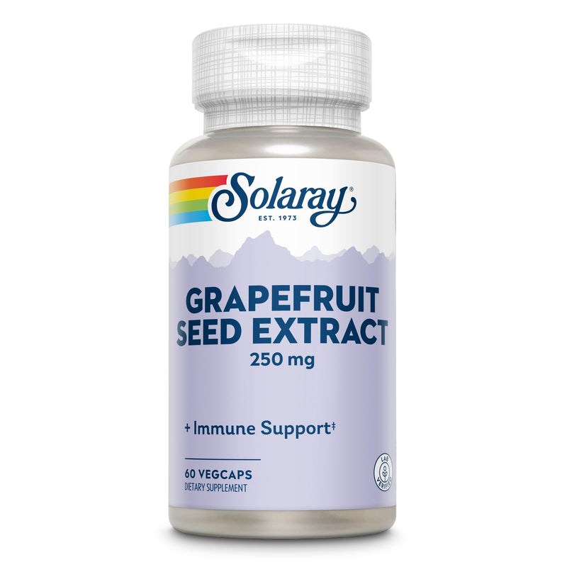 SOLARAY Grapefruit Seed Extract Capsules 250 mg, 60 VegCaps | Immune Support Supplement for Women and Men - with 20mg Zinc, Plus Antioxidant Vitamin C and Vitamin E for Wellness Support