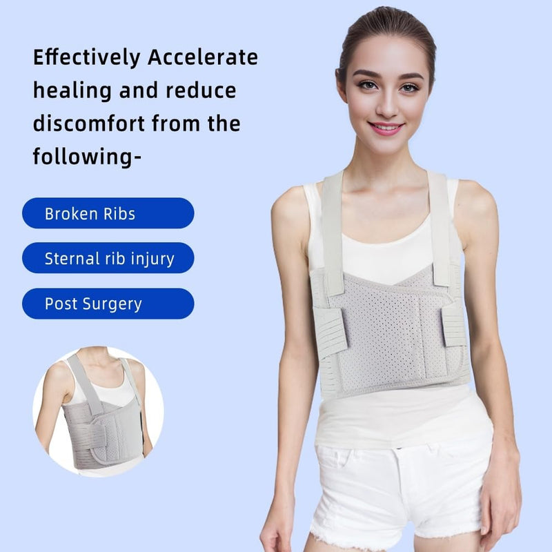 [Australia] - Rib Brace for Women,Adjustable Rib Compression Wrap with Cross Straps, Chest Support for Rib Fractures, Chest Strains, and Dislocations,Rib Braces Fixation Strap for Men (L/XL) L/XL 