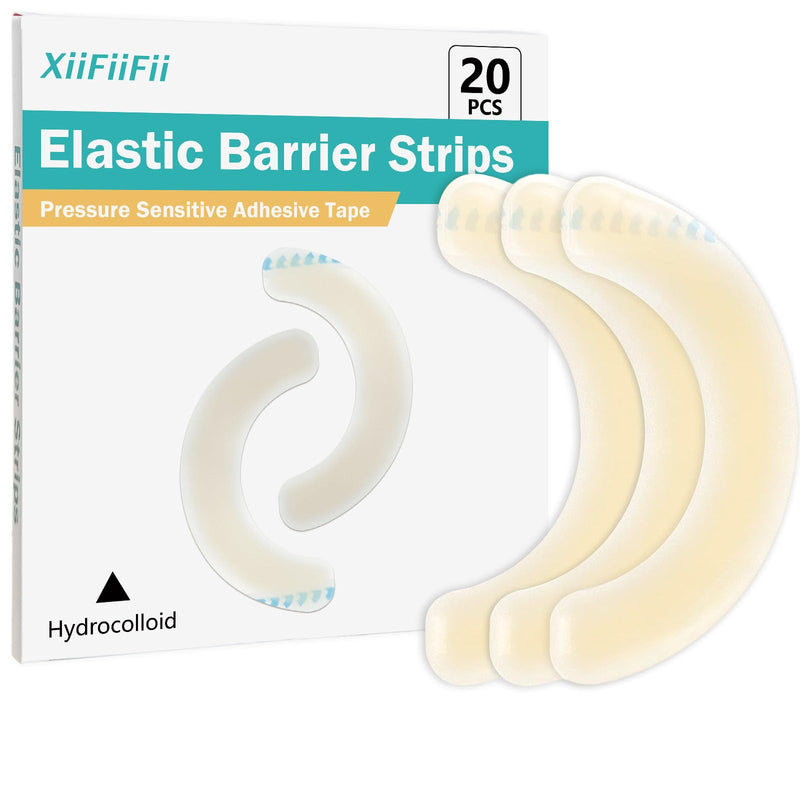 [Australia] - 20 Pcs Elastic Ostomy Barrier Strips, Medical Grade Hydrocolloid Waterproof Leak, Pressure Sensitive Skin Adhesive Tape for Ileostomy Bags, Urostomy Barrier Tape for Colostomy Stoma Bags 