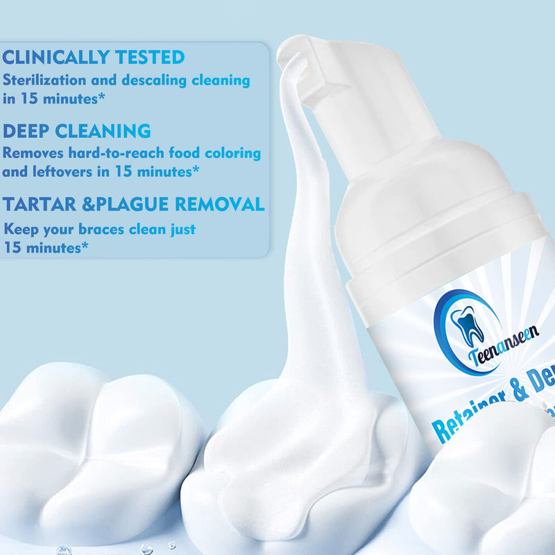 [Australia] - Aligner Cleaner, Denture Cleaner and Whitener Paste Foam Perfect for Sports Mouth Guard and Denture, Fast-Acting Alternative to Retainer Cleaner Tablets, Whitens Teeth and Fights Bad Breath 2 Pack 2 Fl Oz (Pack of 2) 