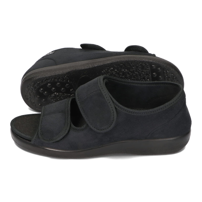 [Australia] - OrtoMed Open Orthopedic Shoes Women Men Adjustable Width Sandals Bandage Shoes Orthopedic Insole Velcro Fastener Microvelor Black 36-46 EU 40 EU Black 513 
