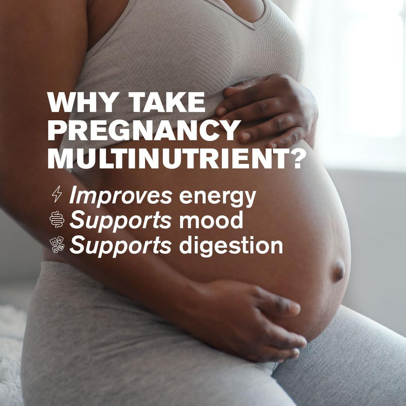 Pregnancy Multinutrient, Pregnancy Supplement for Women | Folate, B Vitamins, Zinc & Iron | 27 Active Ingredients | for Mother & Baby, Breastfeeding, Pre- & Post-Birth | 60 Capsules, 1 Month Supply