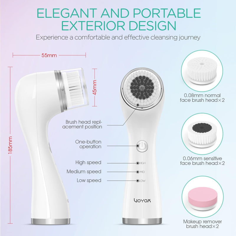 [Australia] - Sonic Facial Cleansing Brush for Deep and Through Facial Cleansing, Waterproof Face Scrubber and Ultimate Blackhead Remover for Daily Skin Care, Rechargeable and Gentle Face Exfoliator 