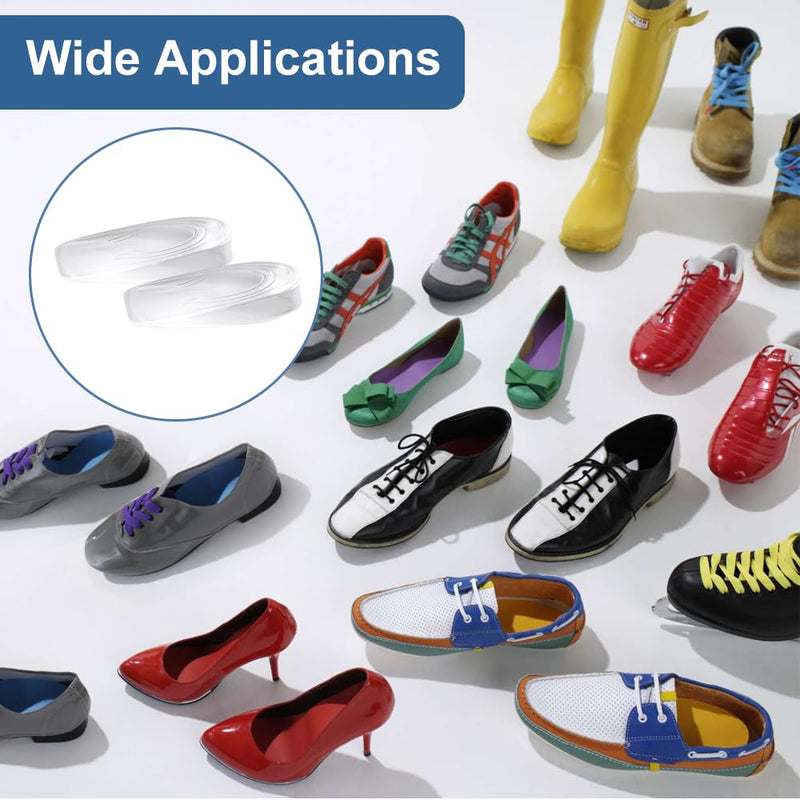 [Australia] - 2 pairs of gel heel pads, 1 cm heel wedge Achilles tendon, heel spur Achilles tendon insoles gel, transparent height increase insoles, silicone heel cushion increase for men and women 