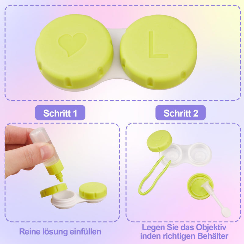 [Australia] - Yamitora Pack of 4 Portable Contact Lens Cases, Contact Lens Storage with Contact Lens Insertion Aid, Mirror - Contact Lens Case Contact Lens Cases for Travel, Home 