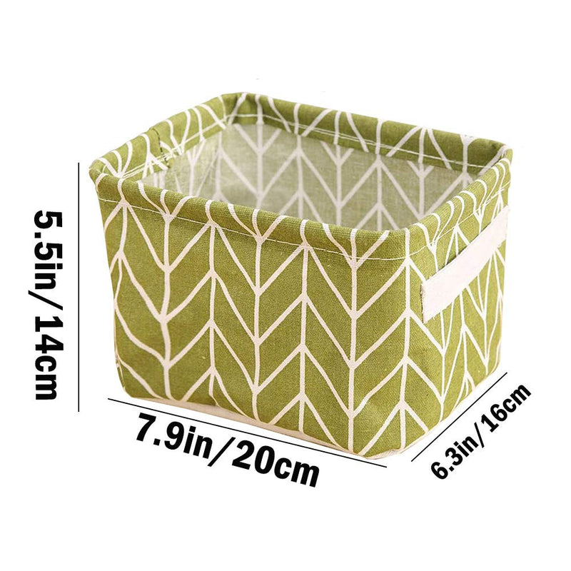 [Australia] - Mini Storage Basket（Pack of 5）- Blend Storage Bins for Makeup, Book, Baby Toy,8x6x5.5 inch Home Decor Canvas Organizers Bag 8x6.3x5.1 inch 
