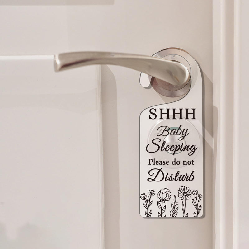 [Australia] - CHGCRAFT 2Pack Baby Sleeping Door Hands Hanger Sign Acrylic Notice Door Hanger Sign Cute Baby Room Sign Door Handle Decorations Sign for Home Living room Bedroom Kindergarten Gift for Parents 