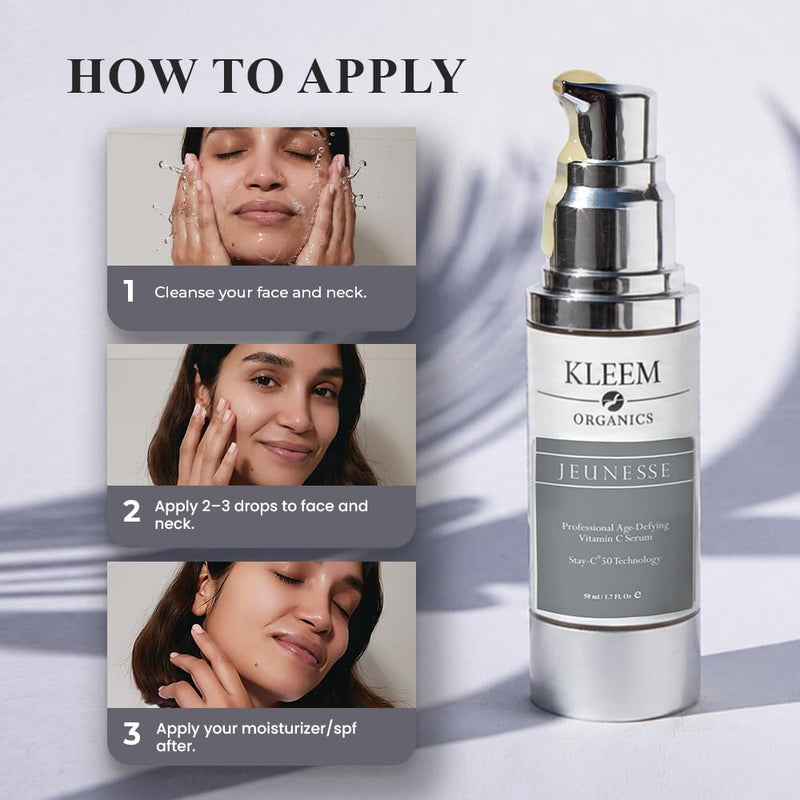 Kleem Vitamin C Serum for Face - Anti-Aging & Brightening - 1.7 oz | Illuminates dull skin & diminishes dark spots for a healthy, glowing complexion. Cruelty Free, EWG Verified & Made in the USA 1.7 Fl Oz (Pack of 1)
