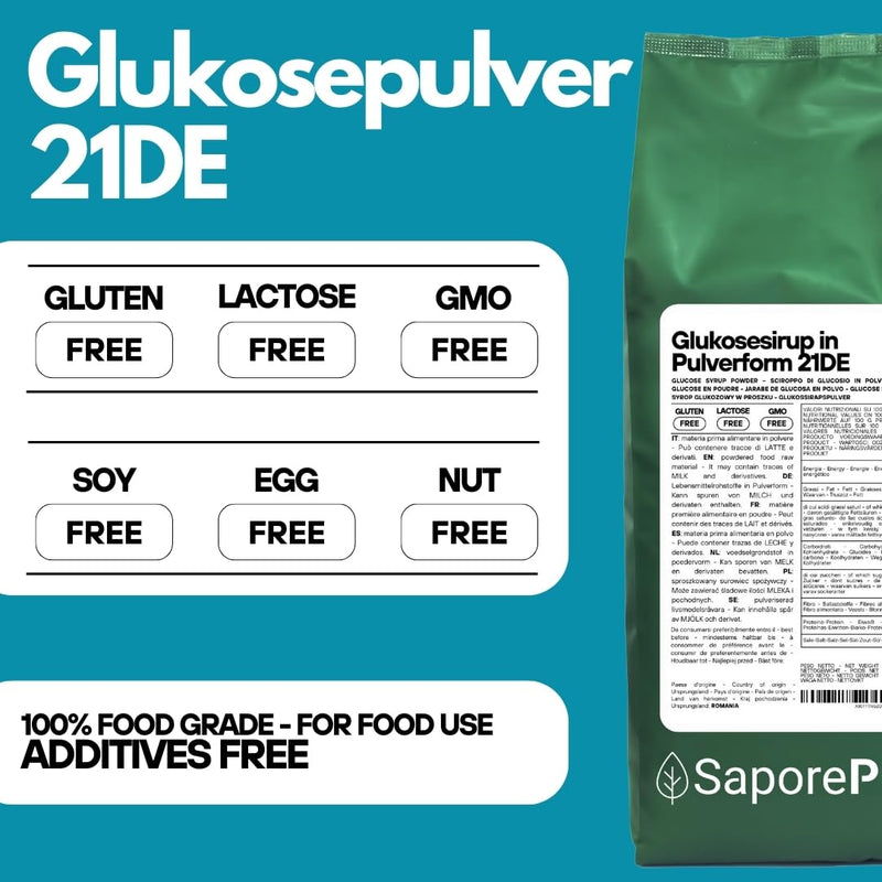 [Australia] - SaporePuro GLUCOSE SYRUP powder 1.5 kg - dry glucose - ideal for ice cream, sorbets and desserts 