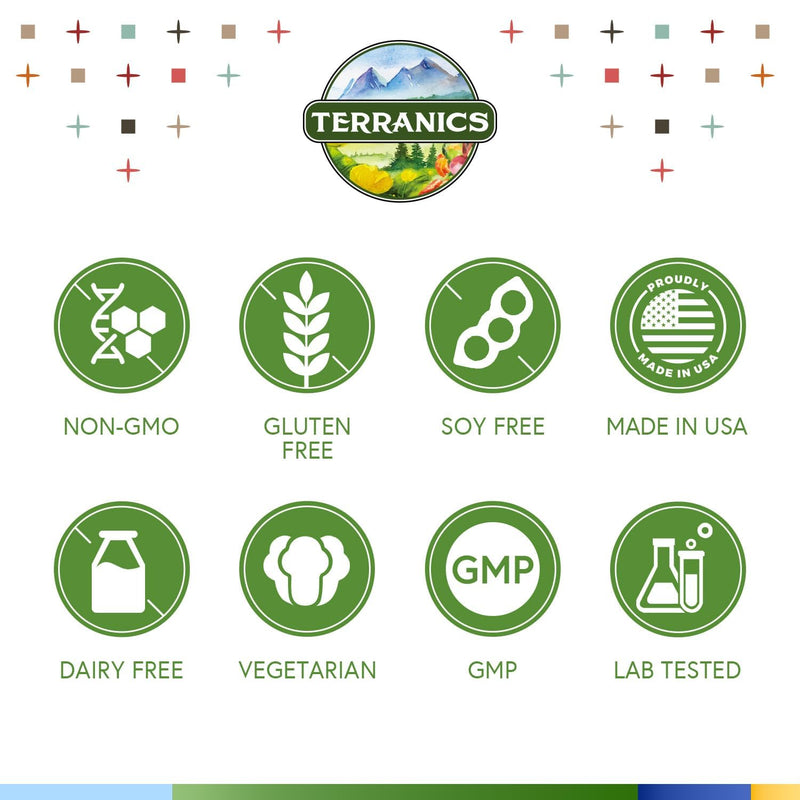 Terranics Moringa Capsules, Pure Moringa Oleifera Leaf Powder, Energy, Skin, Immune Health, Non GMO, No Gluten, Natural Green Superfood Supplement, 120 Vegan Caps 120 Count (Pack of 1)