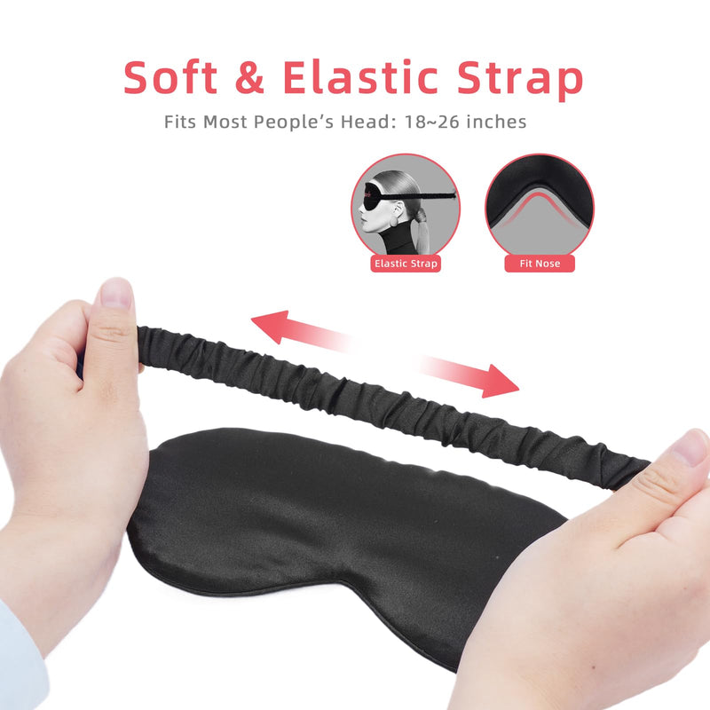 [Australia] - 4 Pack Eye Mask for Sleeping Silky Funny Soft Satin Sleep Shade Cover Blindfold with Elastic Strap Travel Nap Blackout for Women Men 